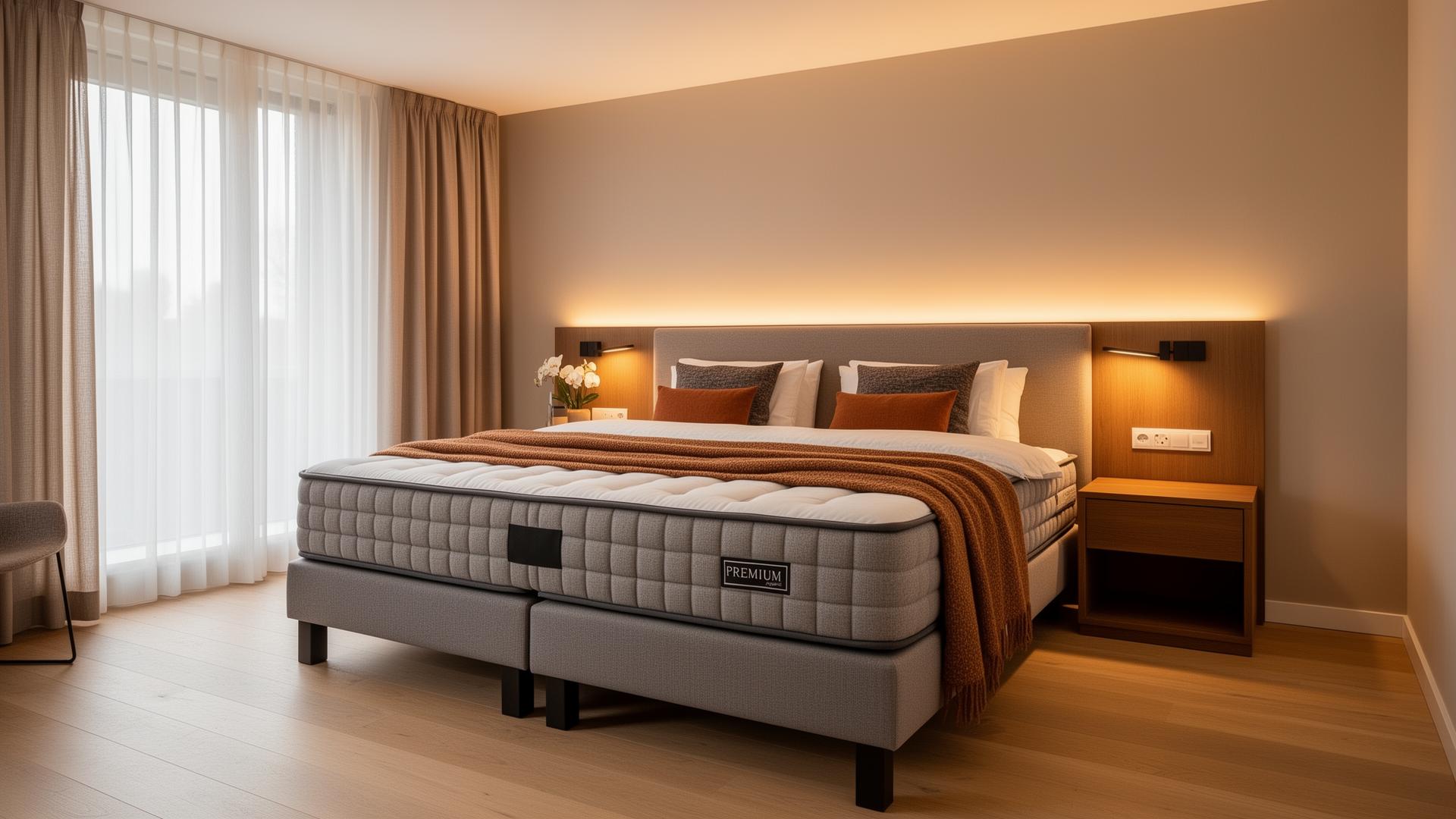 Premium boxspring bed in moderne slaapkamer